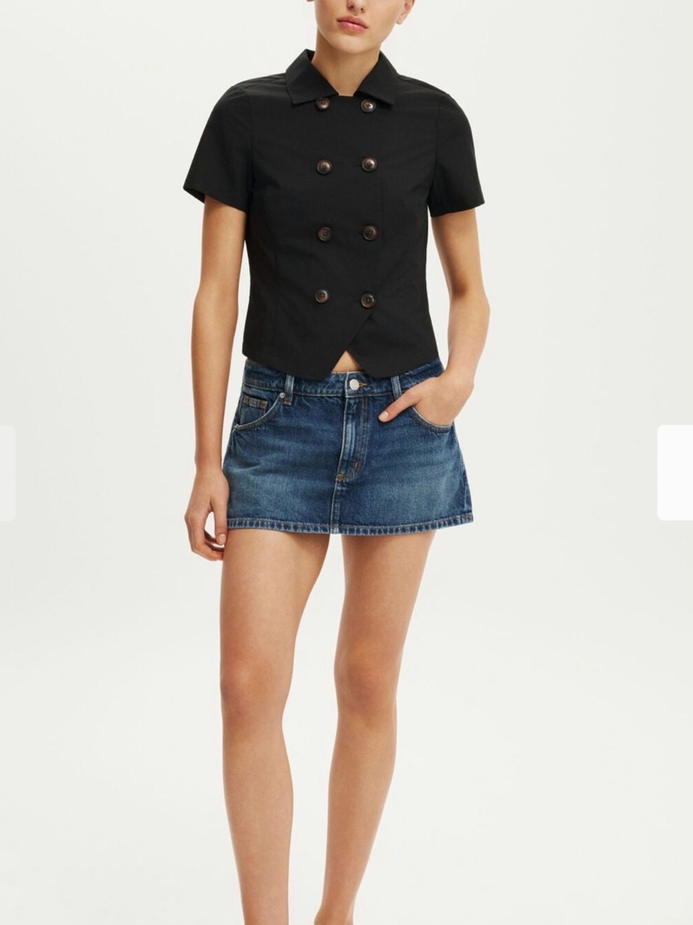 Cotton On Blue Denim Skort with Contrast Stitching